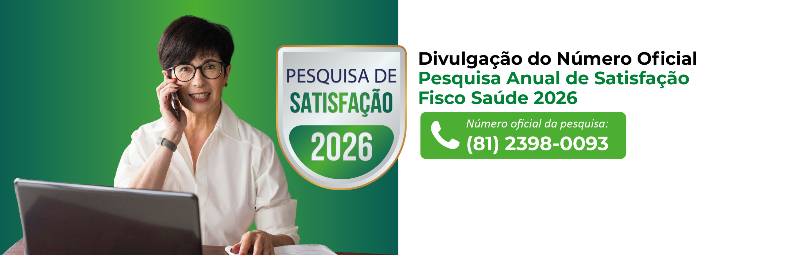 Divulgação do Número Oficial – Pesquisa de Satisfação 2026.